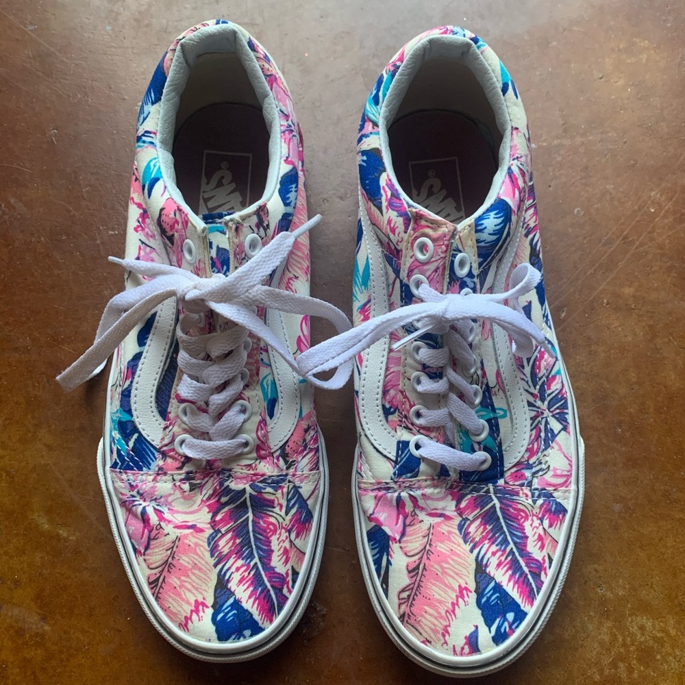 Floral old skool vans